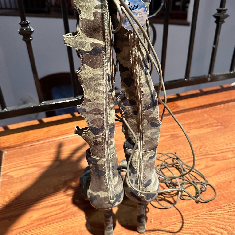 Gianni Bini lace up camo color heels. 
 CHECK OUT MY CLOSET